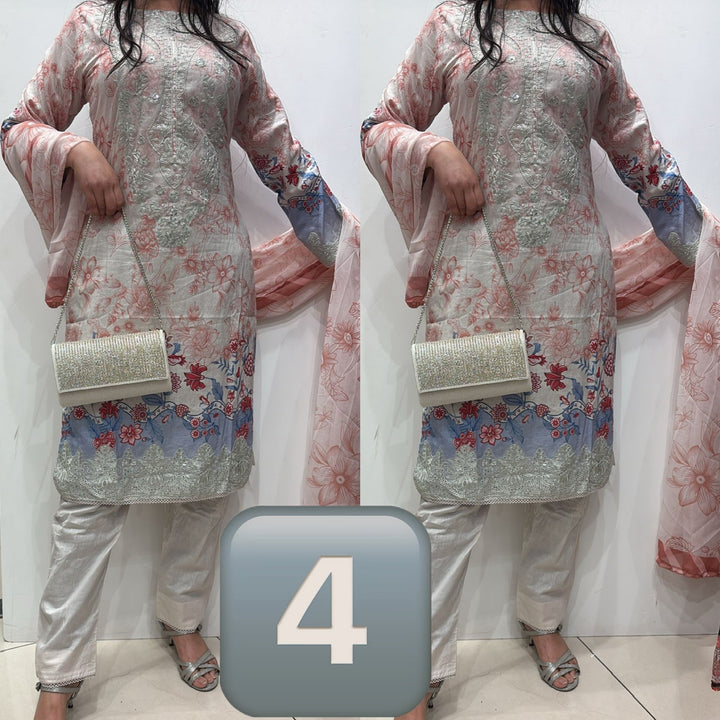 1121D - EMBROIDERED COTTON 3 PIECE SUIT
