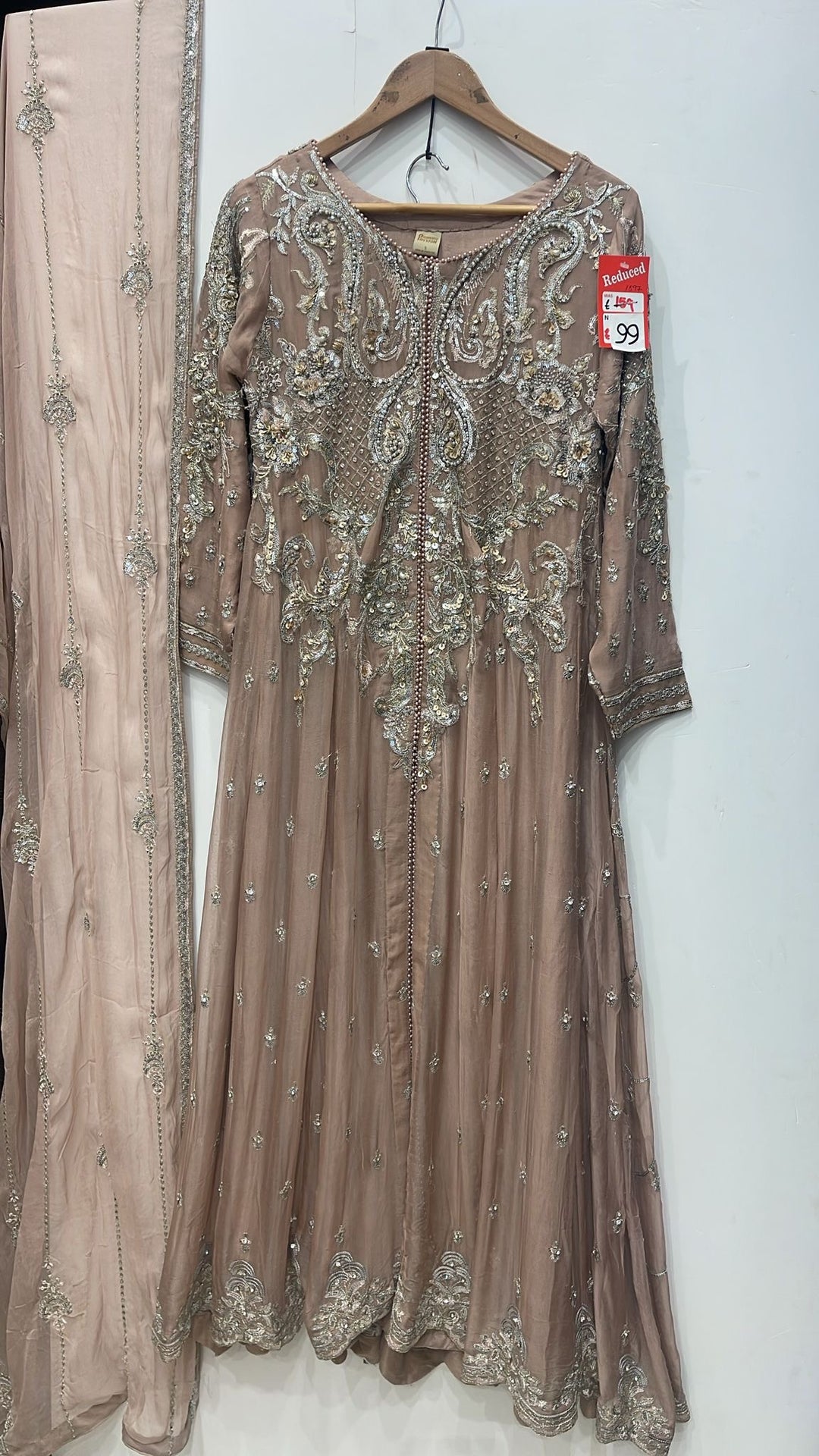 EMBROIDERED CHIFFON 3 PIECE SUIT 424A