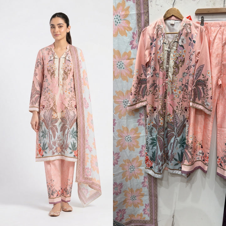 WL06 Embroidered Winter Linen 3-Piece Suit - East meets west clothing 