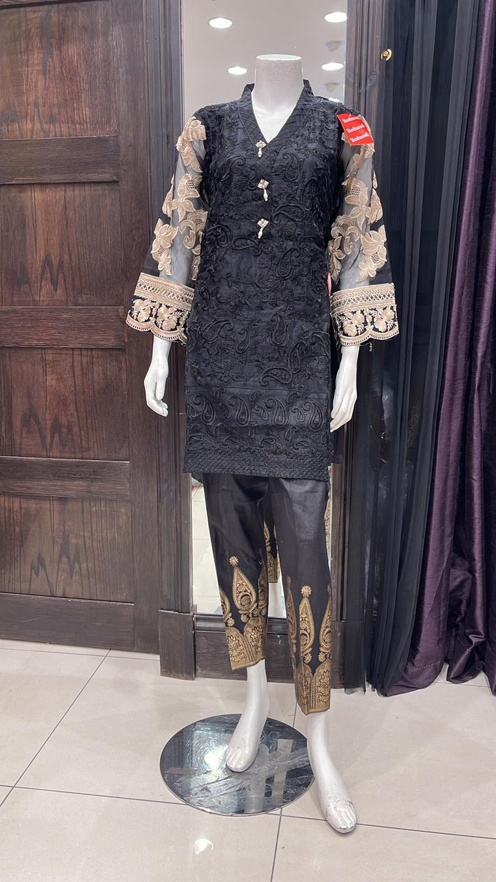 EMBROIDERED ORGANZA KURTA TOP KT51