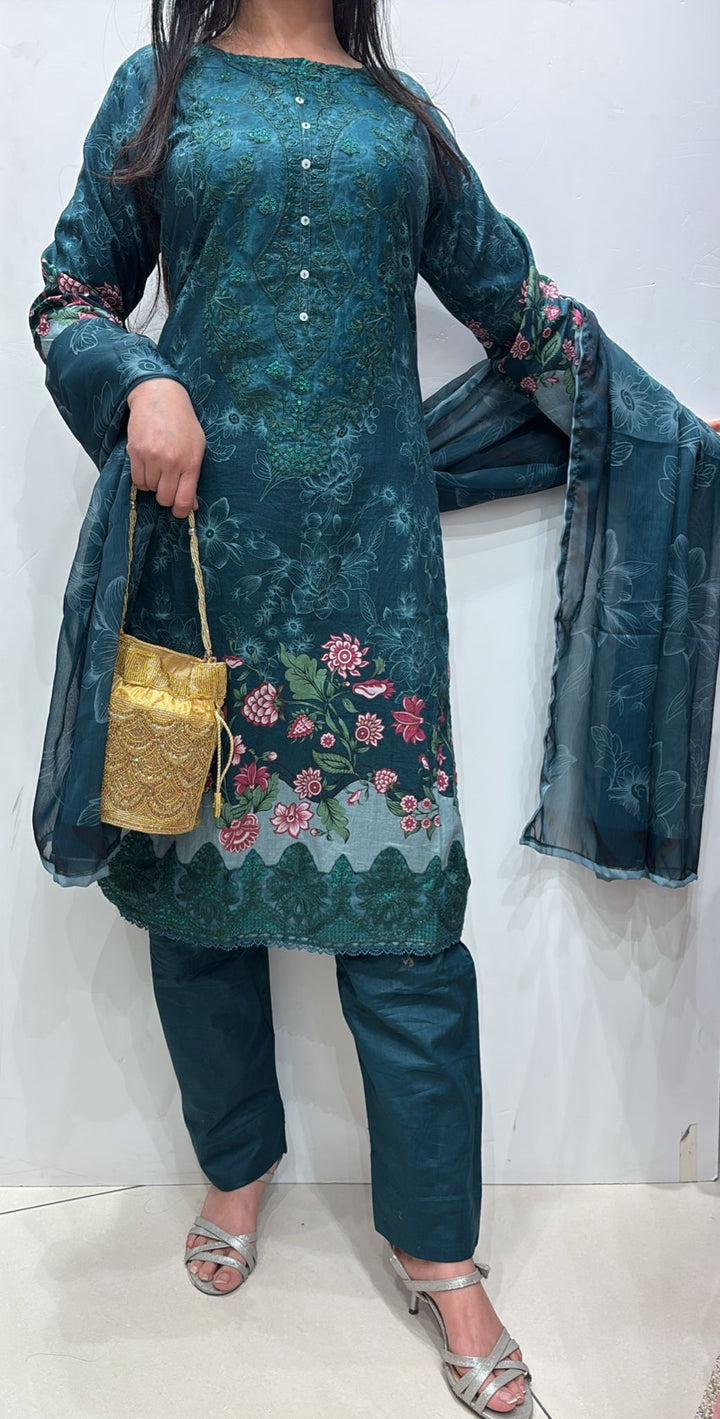 1121G - EMBROIDERED COTTON 3 PIECE SUIT