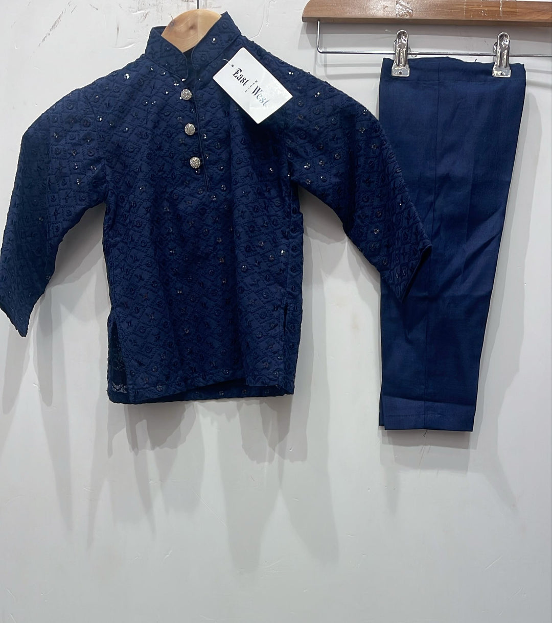 CK751B  - Blue Chikankari Set for Boys and Men