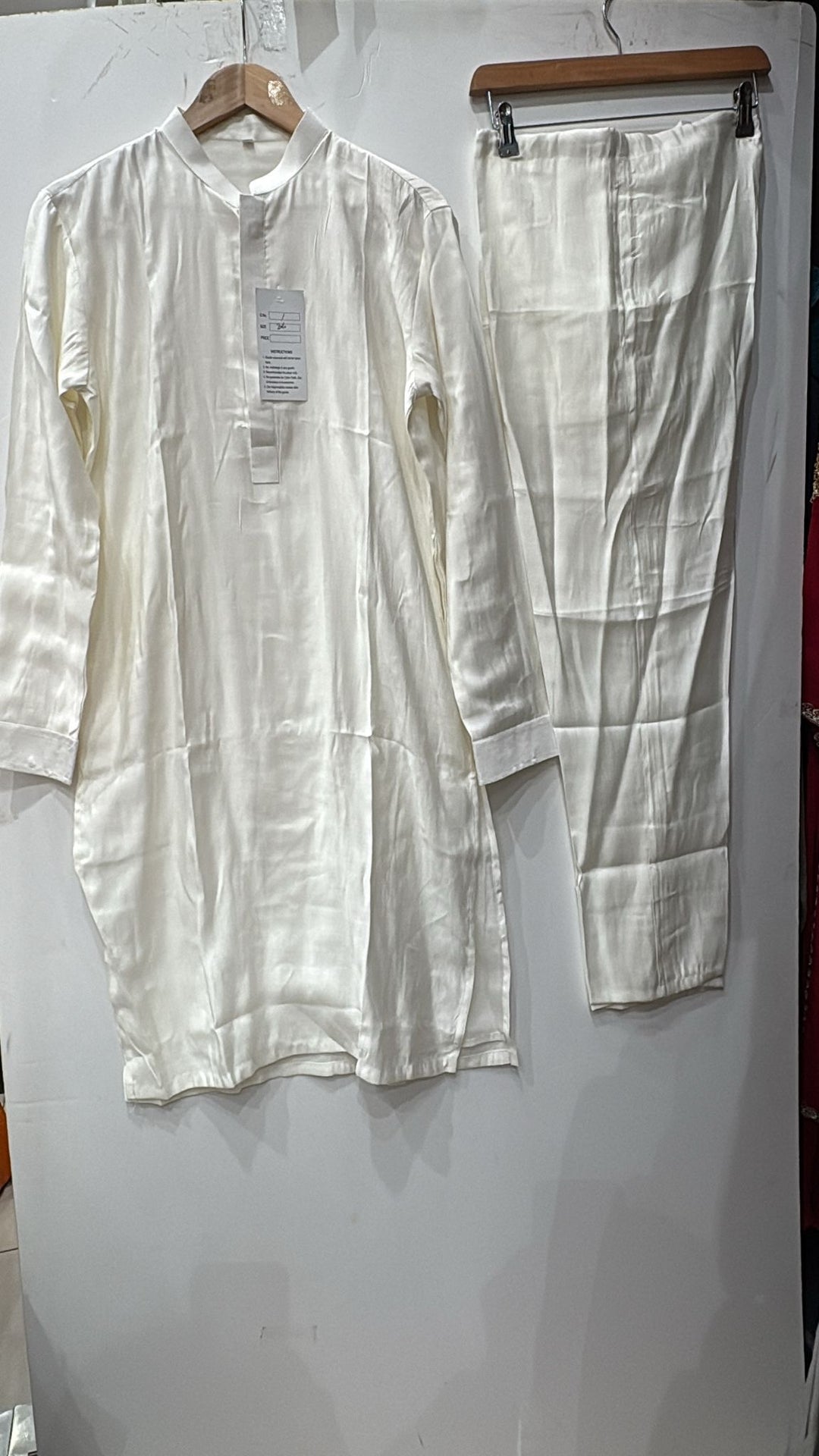 Dno. 01b Men's Cream traditional Kameez set