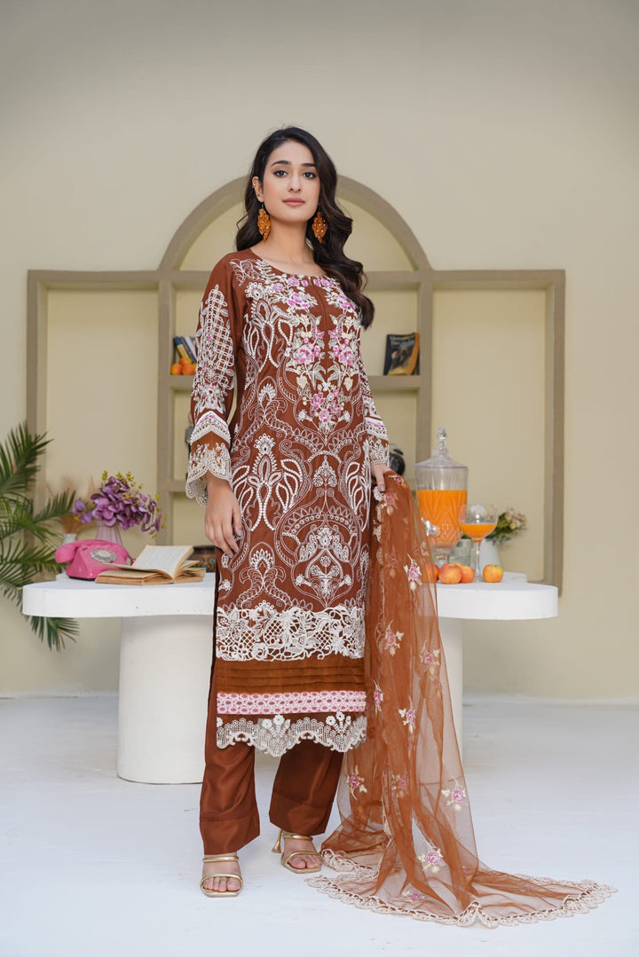 1163D - Embroidered Linen 3 Piece suit