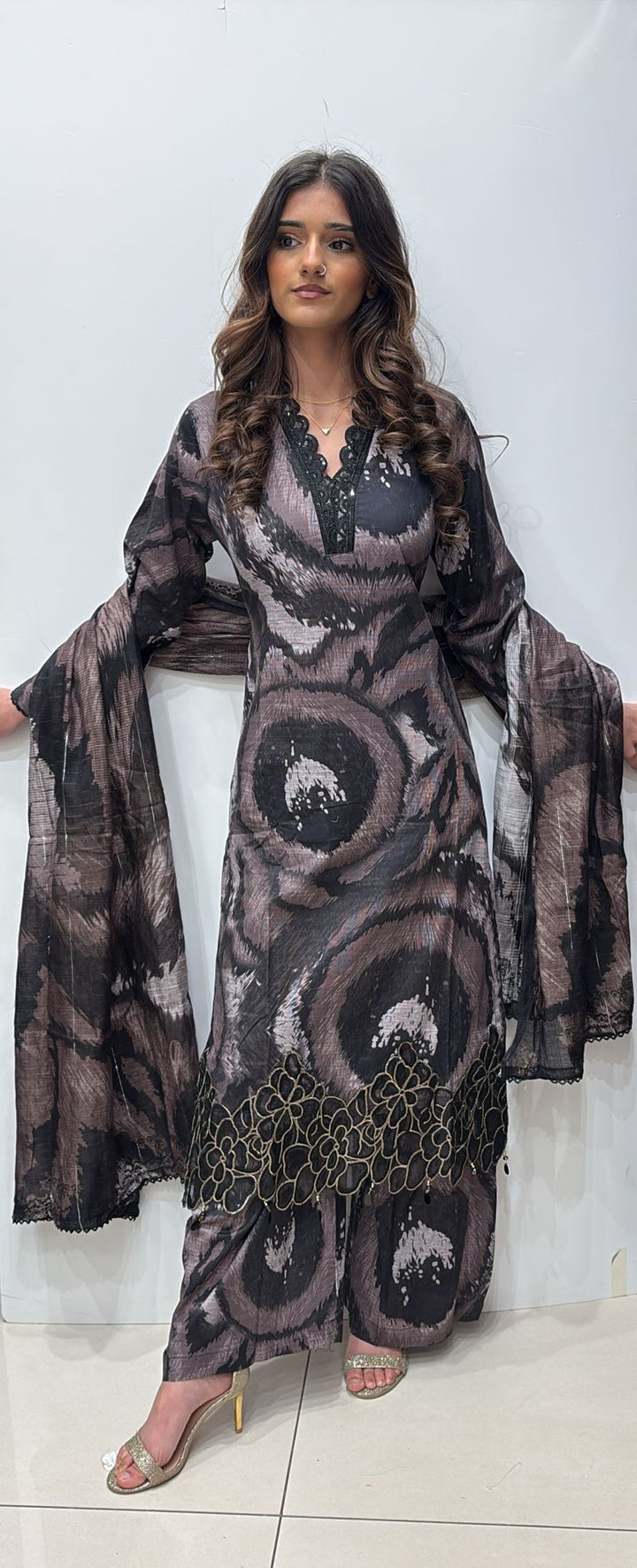 MP01 - Maria B inspired Embroidered Cotton 3pc suit