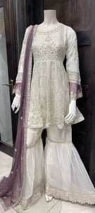 CHIFFON EMBROIDERED GHARARA SUIT 331A