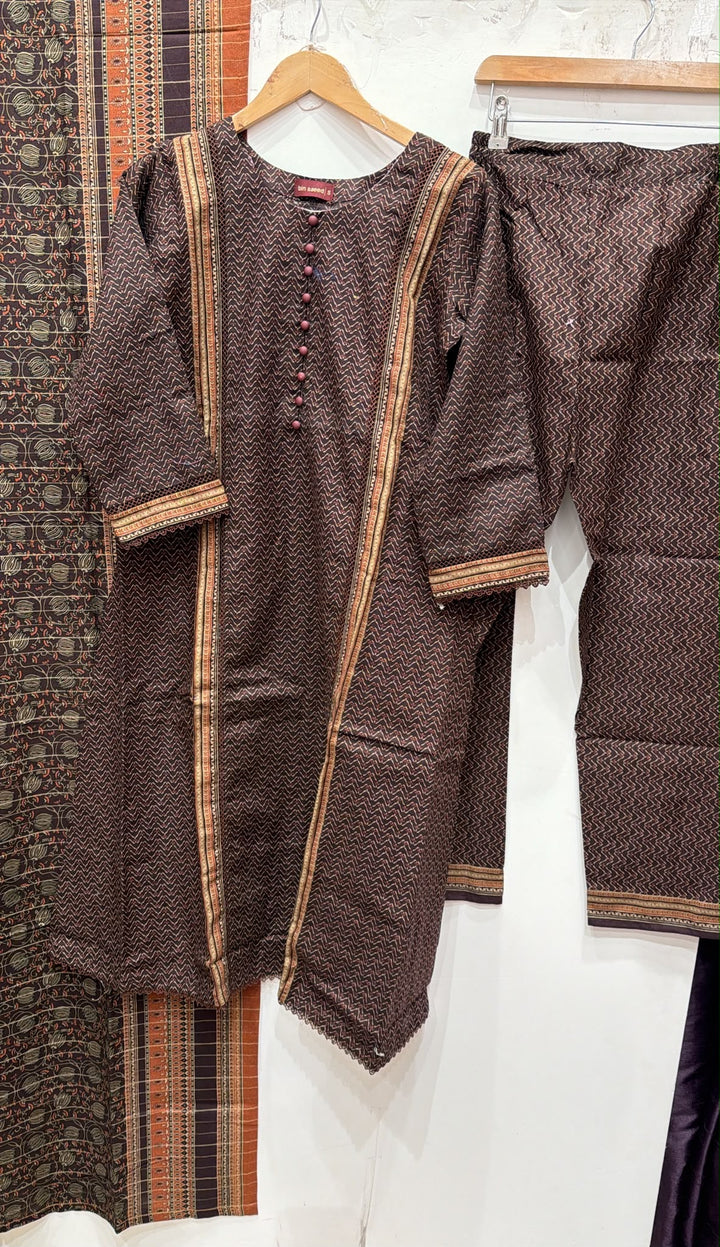 KBS09 Bin Saeed Soft Winter Khadder 3-Piece Suit - East meets west clothing 