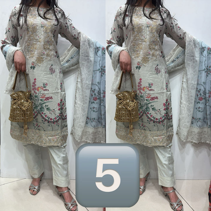 1121E - EMBROIDERED COTTON 3 PIECE SUIT