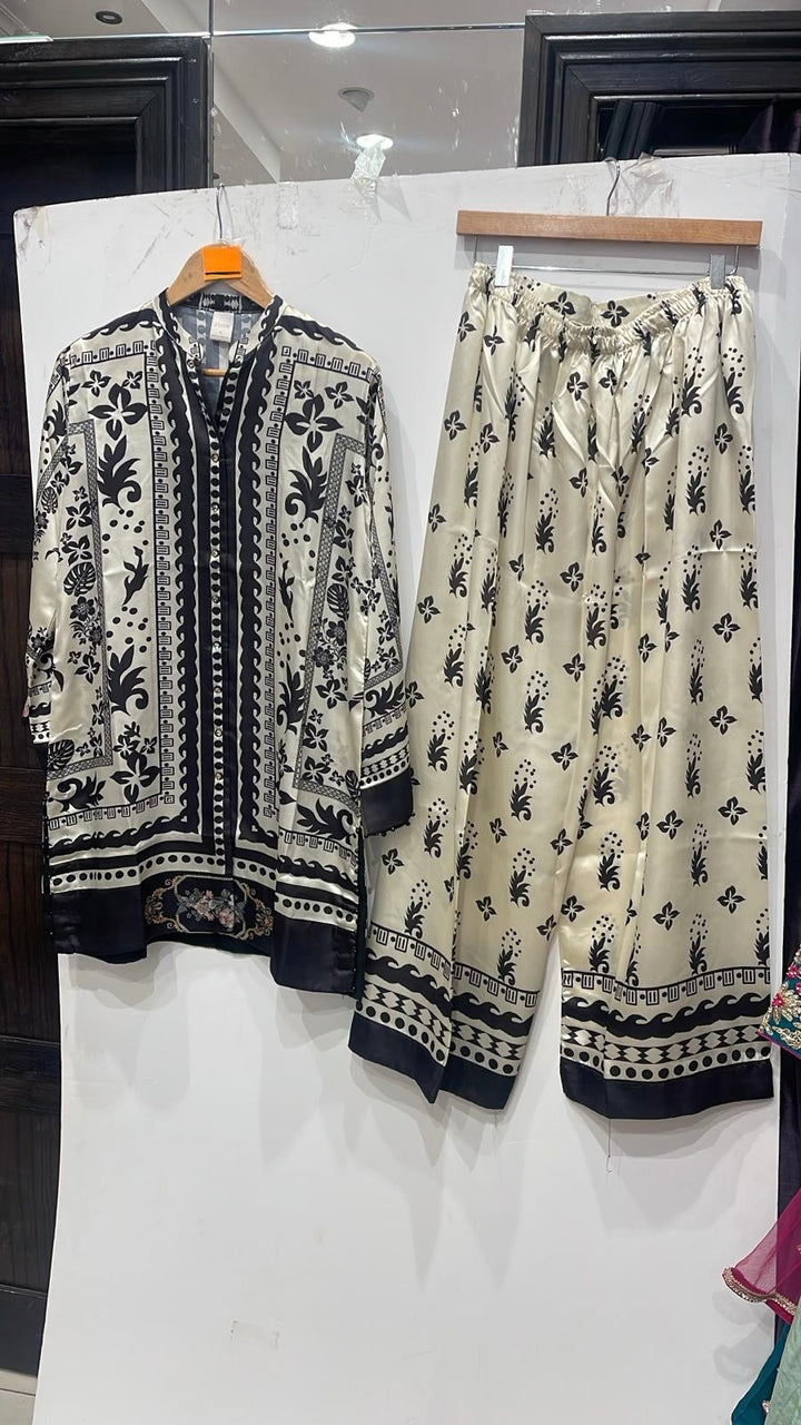 ZC07- SILK PRINT CO-ORD 2 PIECE SUT