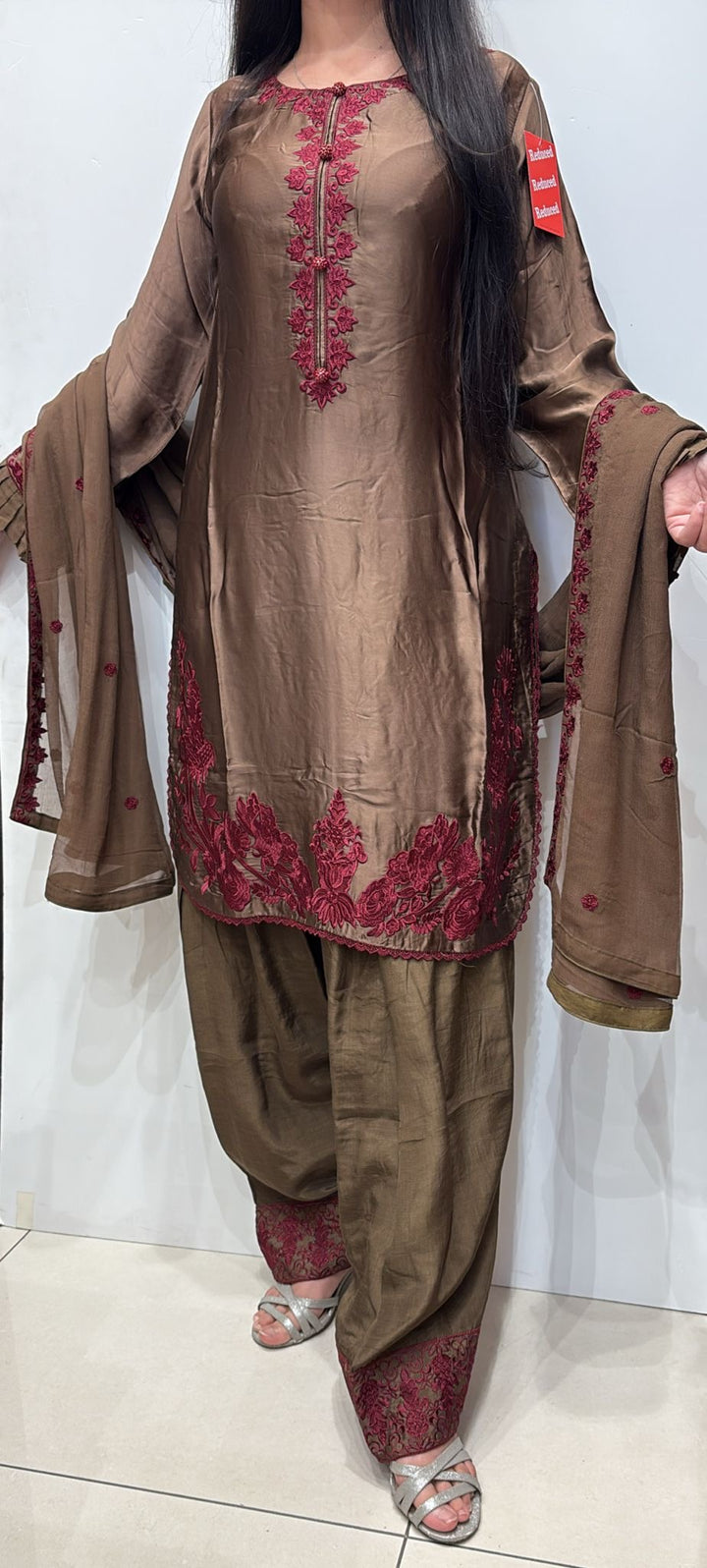 FN12 - FAWN FARSHI SHALWAR EMBROIDERED SILK SUIT