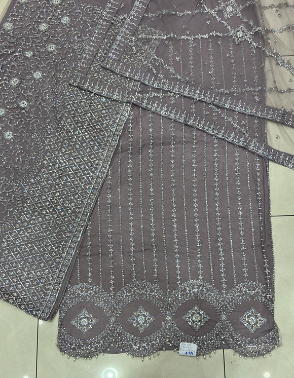 HEAVILY EMBROIDERED 4 PIECE SUIT UNSTITCHED 3/5NUS0b