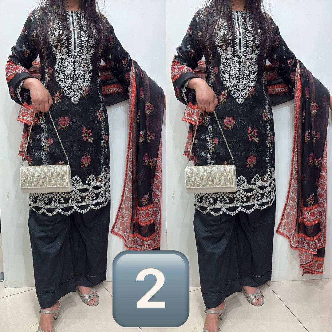1121B - EMBROIDERED COTTON 3 PIECE SUIT