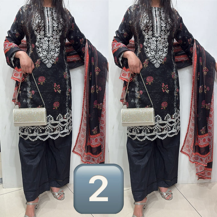 1121B - EMBROIDERED COTTON 3 PIECE SUIT