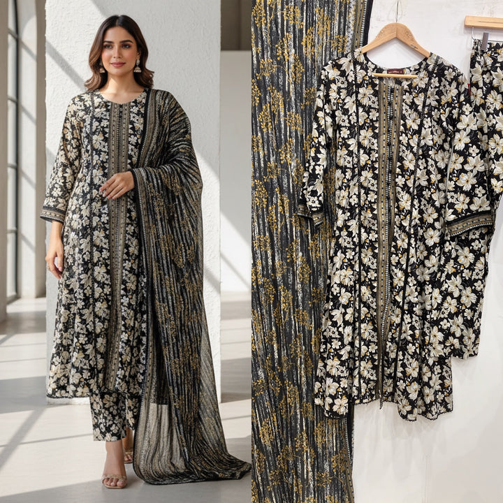 BS06 - BIN SAEED LAWN PRINT 3 PIECE SUIT