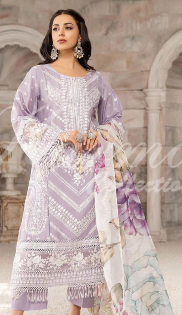 EMBROIDERED LAWN 3 PIECE SUIT 68B