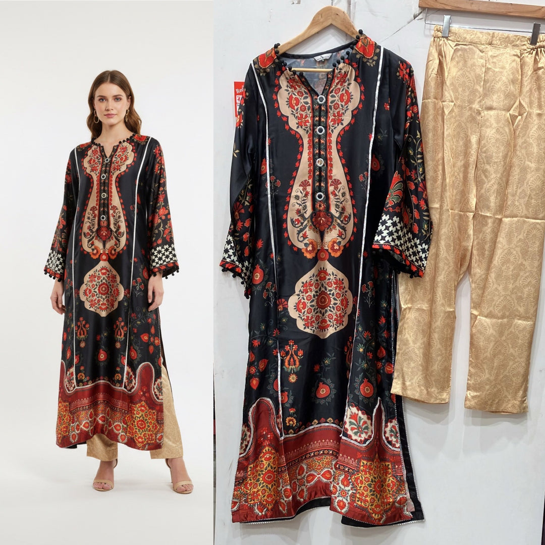 NS04 - Elegant Silk 2-Piece co-ord Pakistani Suit