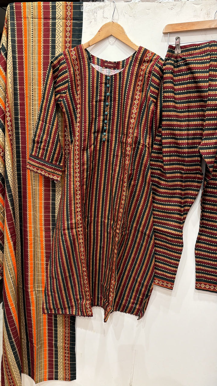 KBS08 Bin Saeed Soft Winter Khadder 3-Piece Suit - East meets west clothing 
