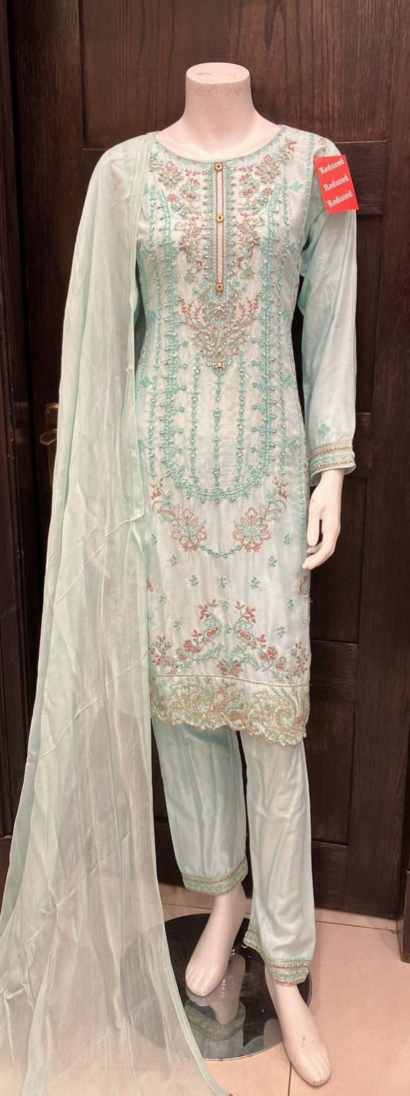 EMBROIDERED LINEN 3 PIECE SUIT 69C