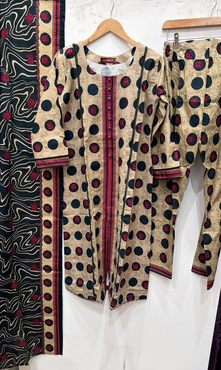 KBS03 Bin Saeed Soft Winter Khadder 3-Piece Suit - East meets west clothing 