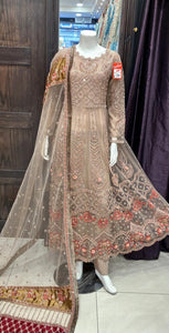 EMBROIDERED & EMBELLISHED NET 3 PIECE SUIT 485B