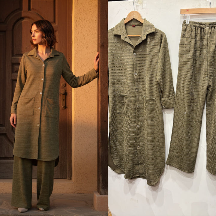 LC06 - LIGHT GREEN WINTER LYCRA CO-ORD SETS