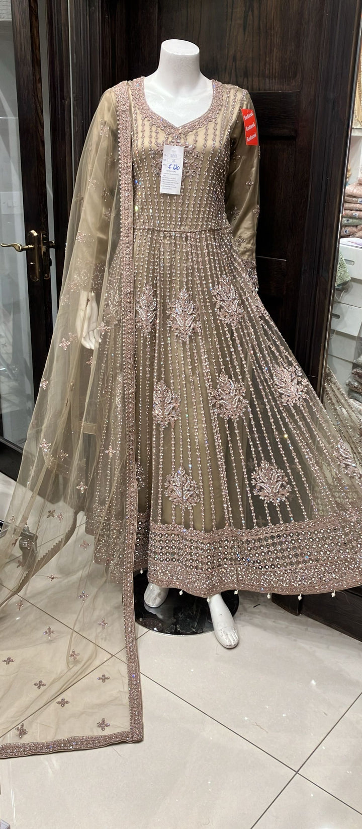 EMBROIDERED & EMBELLISHED NET DRESS NC925M