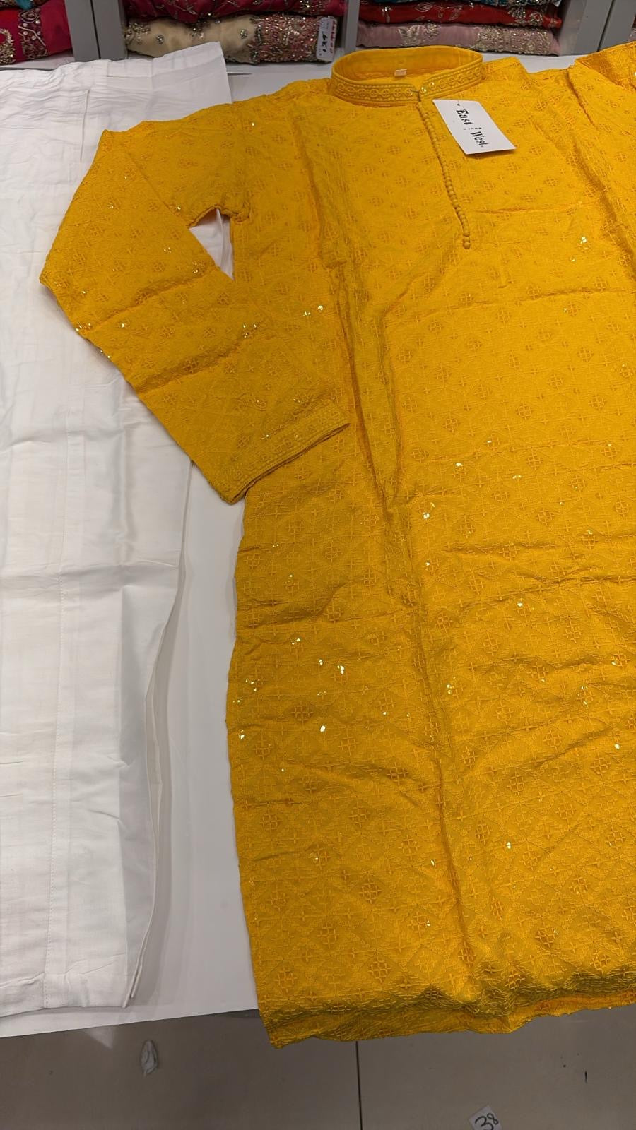 CK704 - Yellow Chikankari Set for Boys and Men