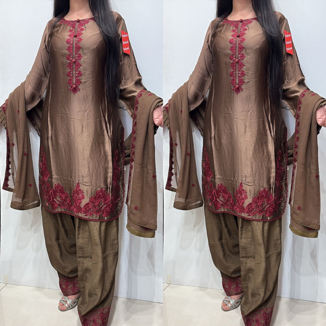 FN12 - FAWN FARSHI SHALWAR EMBROIDERED SILK SUIT