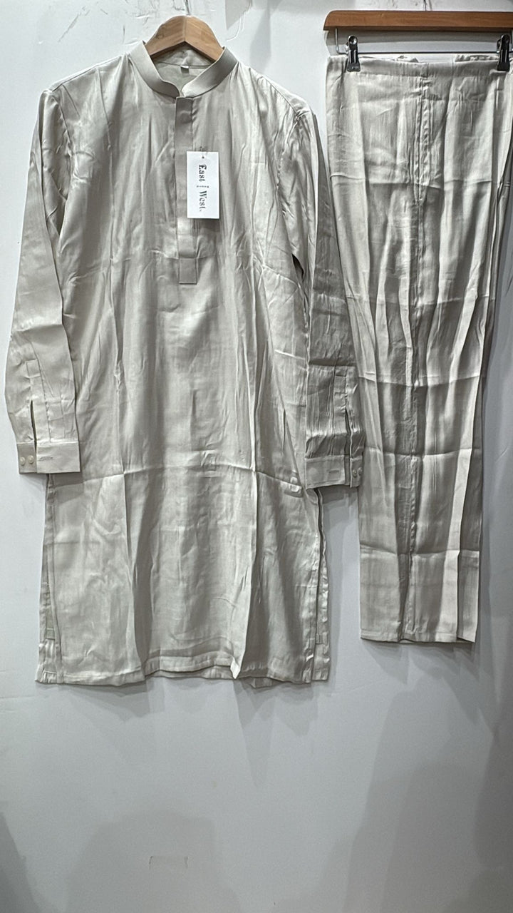 Dno. 01c Men's Light Grey traditional Kameez set