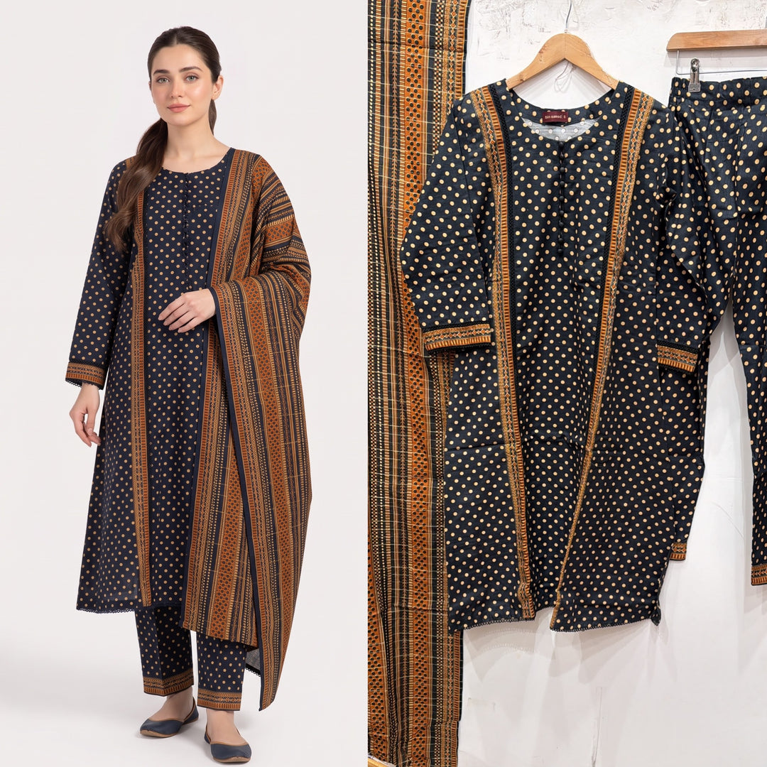 KBS07 Bin Saeed Soft Winter Khadder 3-Piece Suit - East meets west clothing 
