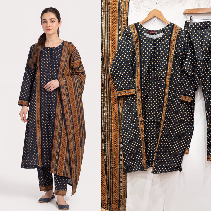 KBS07 Bin Saeed Soft Winter Khadder 3-Piece Suit - East meets west clothing 