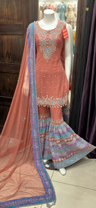 HEAVILY EMBROIDERED GHARARA SUIT 0172A