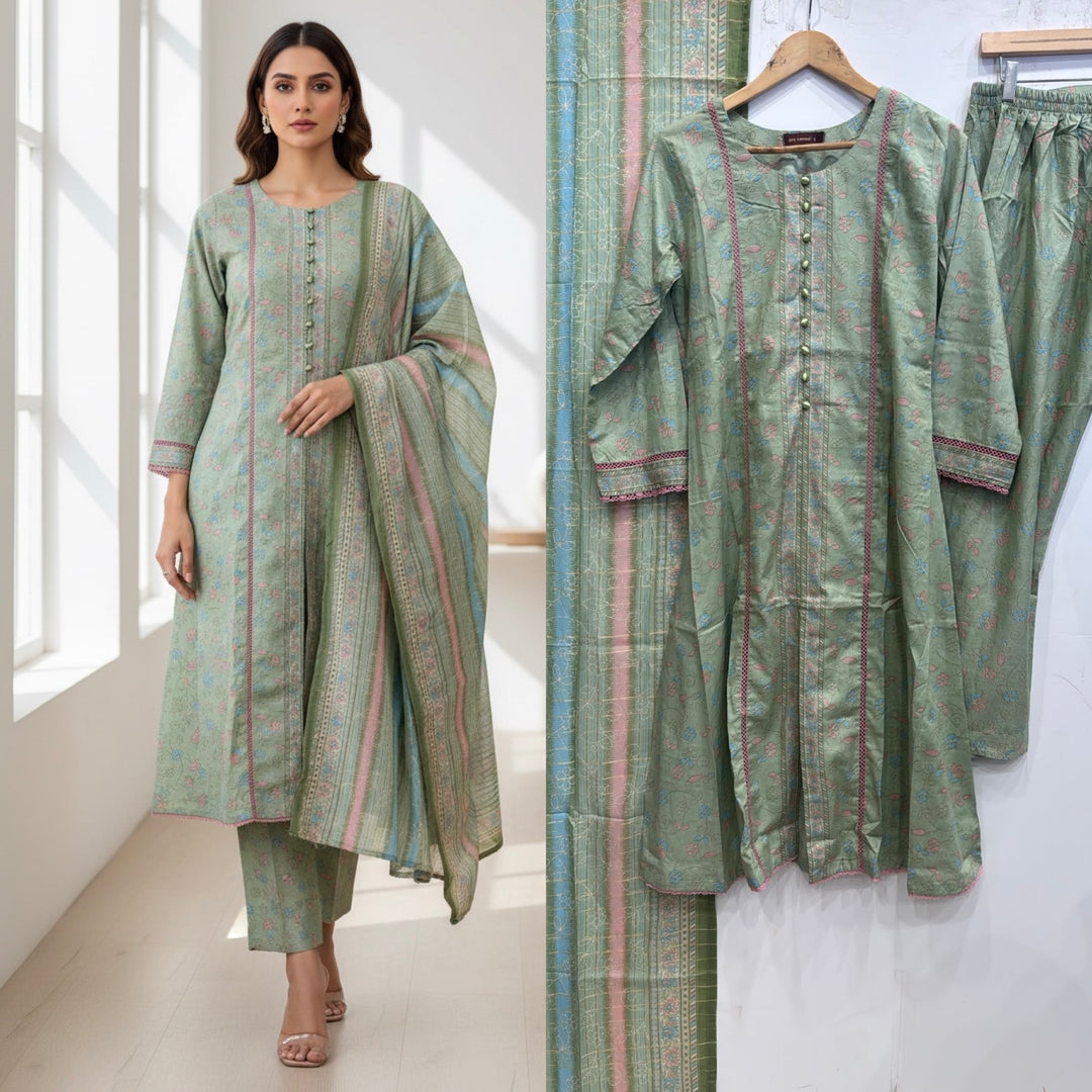 BS03 - BIN SAEED LAWN PRINT 3 PIECE SUIT