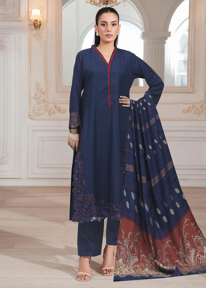 DL05- BLUE DHANAK LINEN EMBROIDERED SUIT