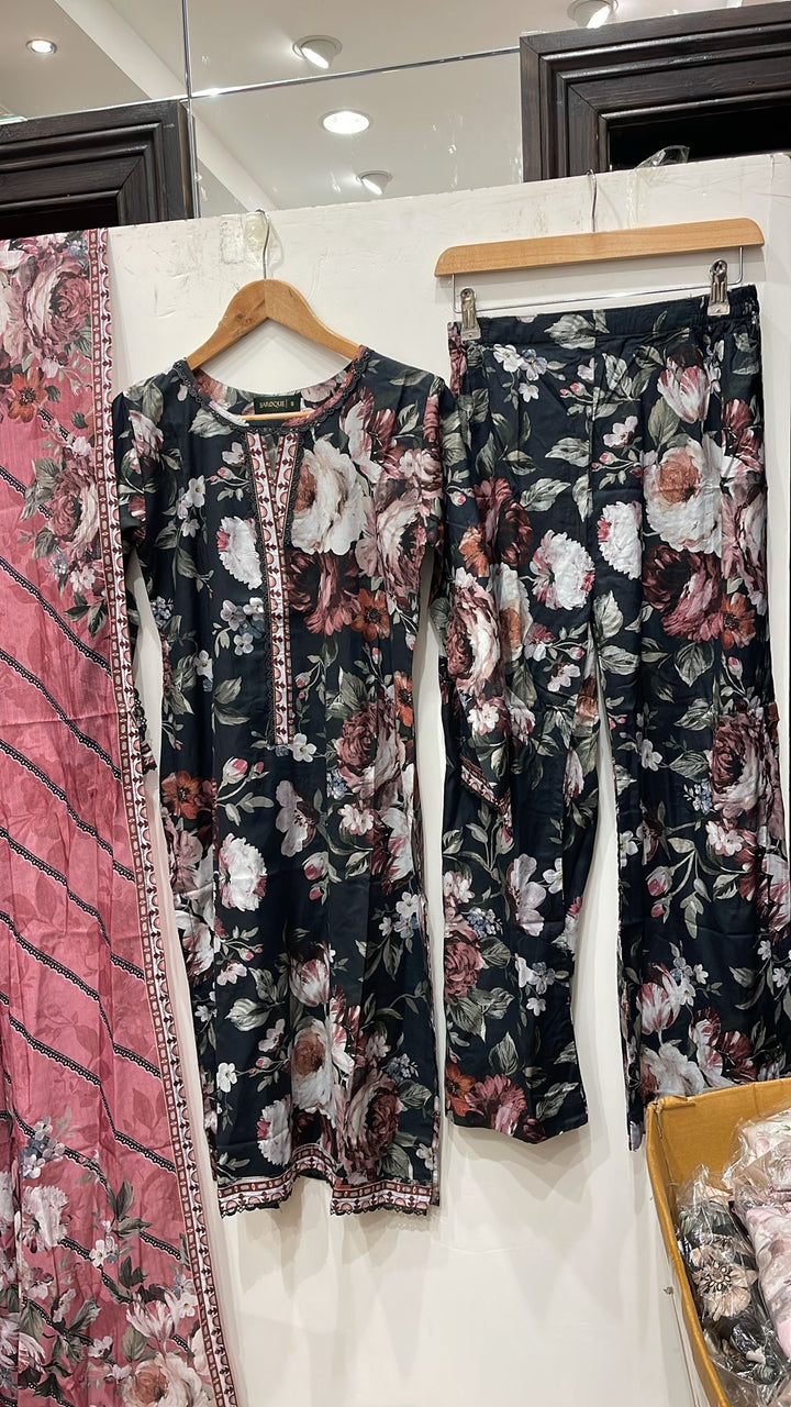 BL08- LINEN PRINT 3 PIECE SUIT