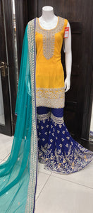 HEAVILY EMBROIDERED GHARARA SUIT 0175C