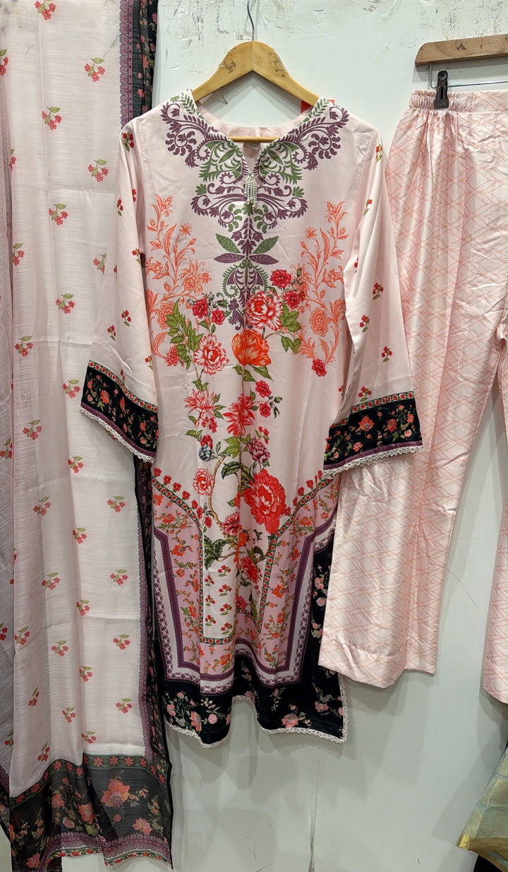 WL01 Embroidered Winter Linen 3-Piece Suit - East meets west clothing 