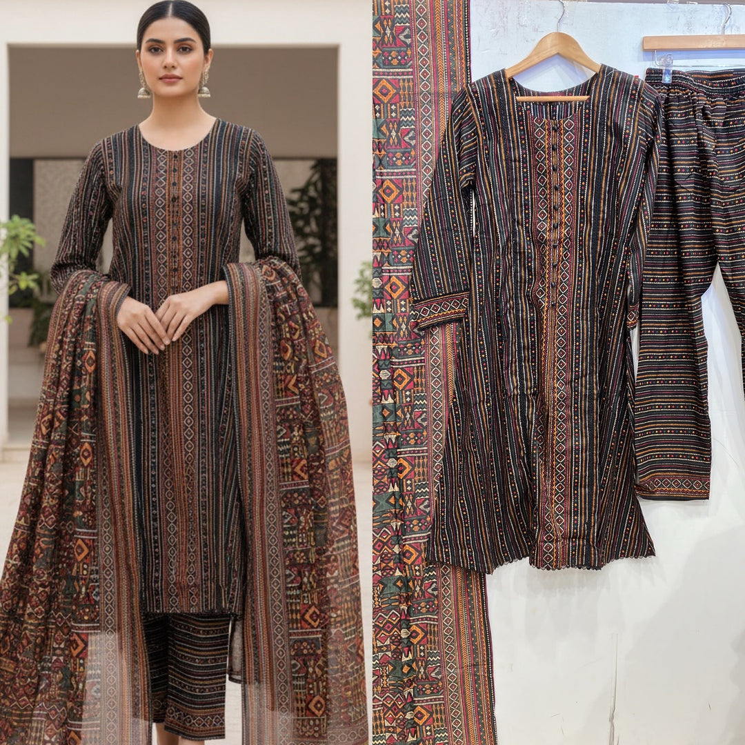 BS08 - BIN SAEED LAWN PRINT 3 PIECE SUIT