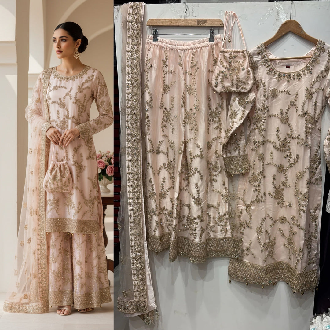 0171G- EMBROIDERED & EMBELLISHED NET SUIT