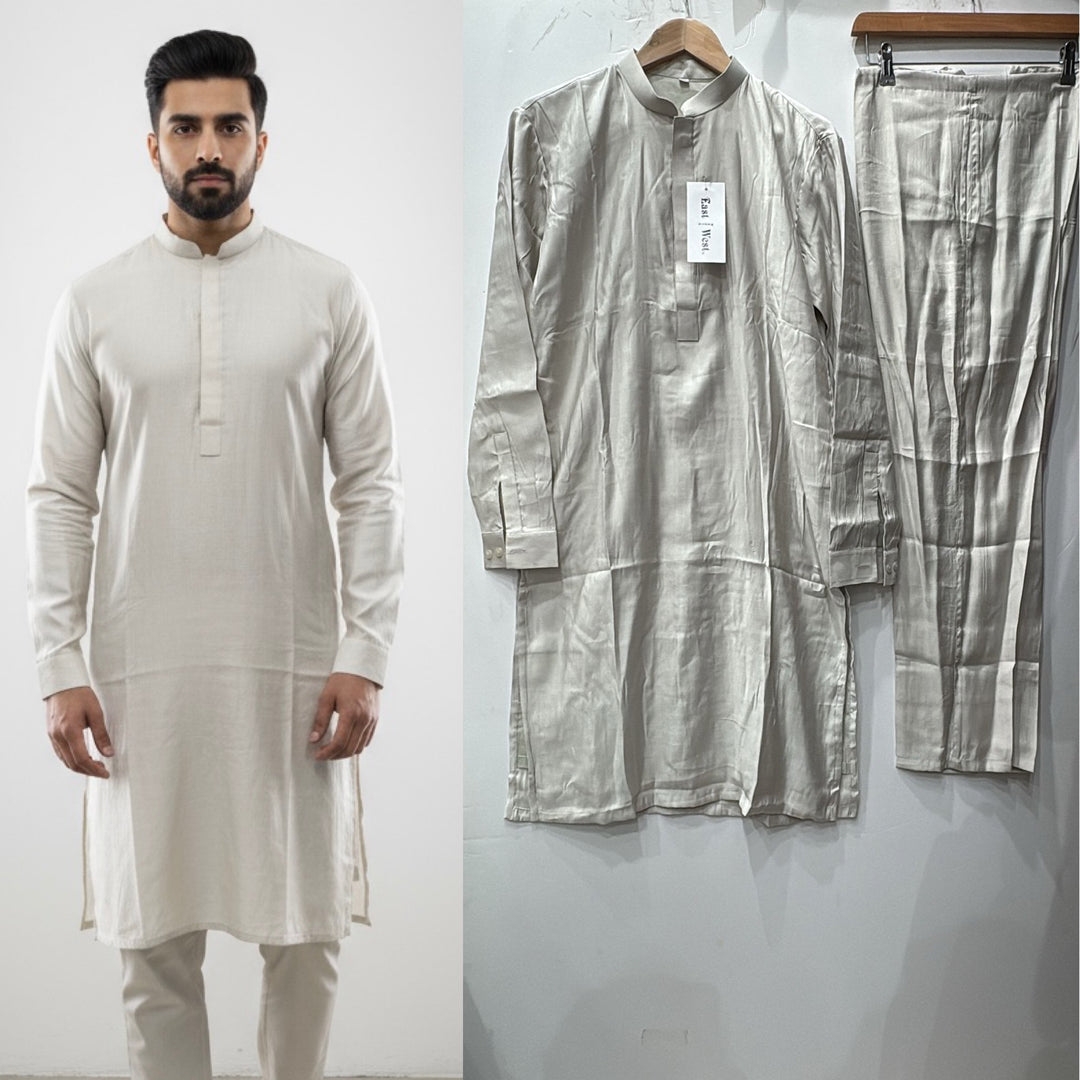Dno. 01c Men's Light Grey traditional Kameez set