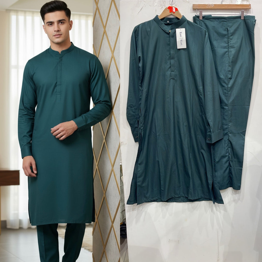 MN21A Men's Teal Green traditional Kameez set