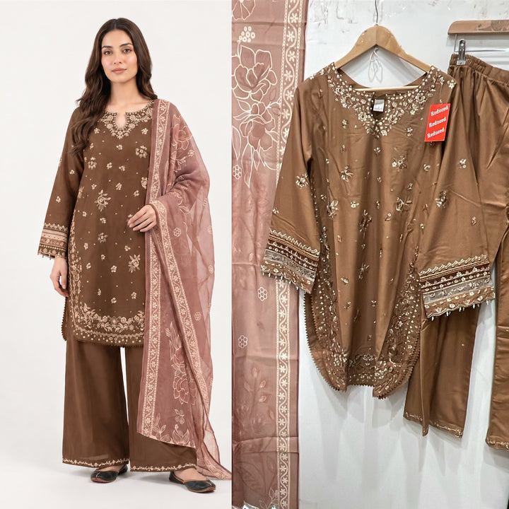 1135C Beige Embroidered Marina Suit