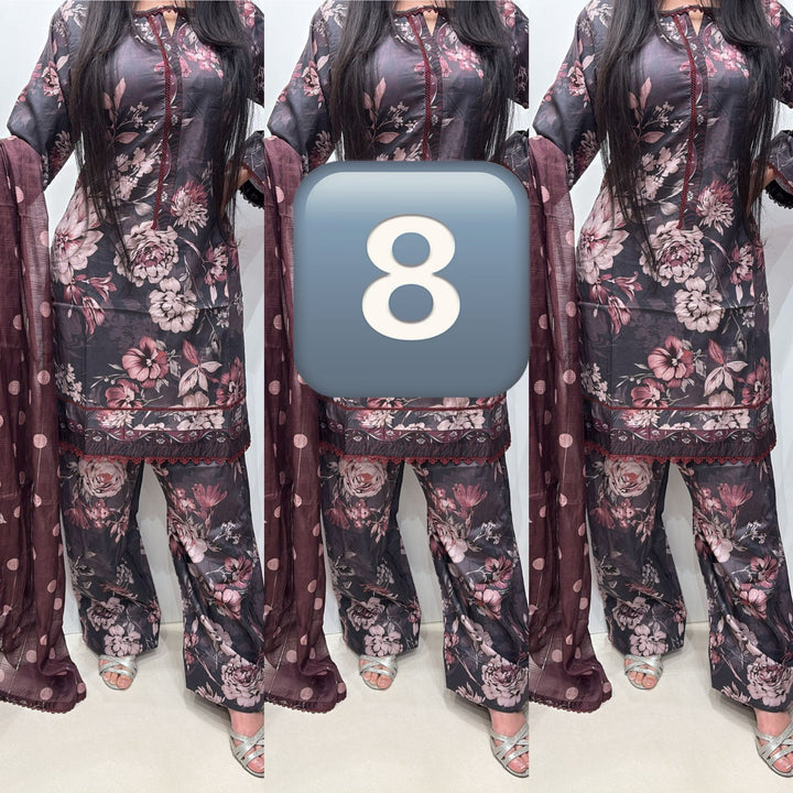 FBR48 - Baroque Inspired Farshi Shalwar Lawn Print 3 Piece Suit