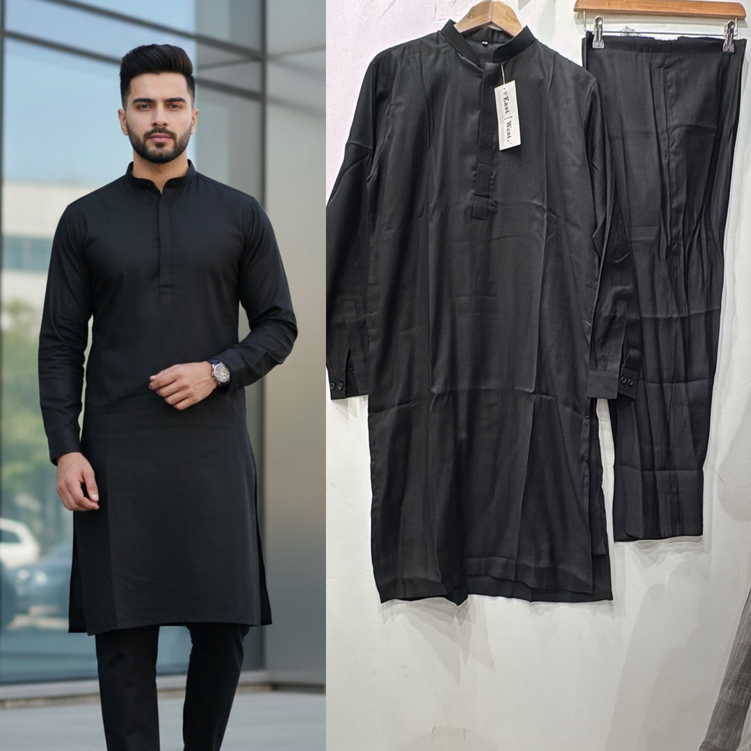 Dno. 01a Men's Black traditional Kameez set