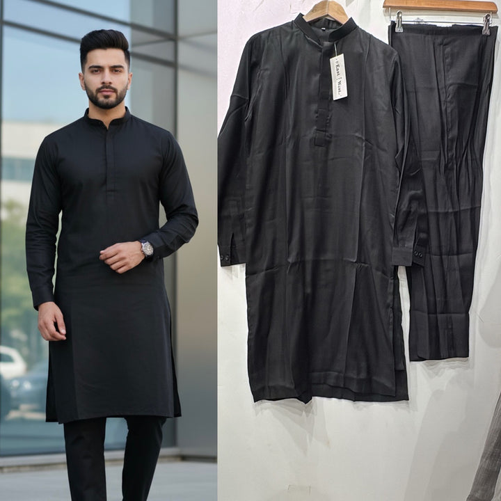 Dno. 01a Men's Black traditional Kameez set