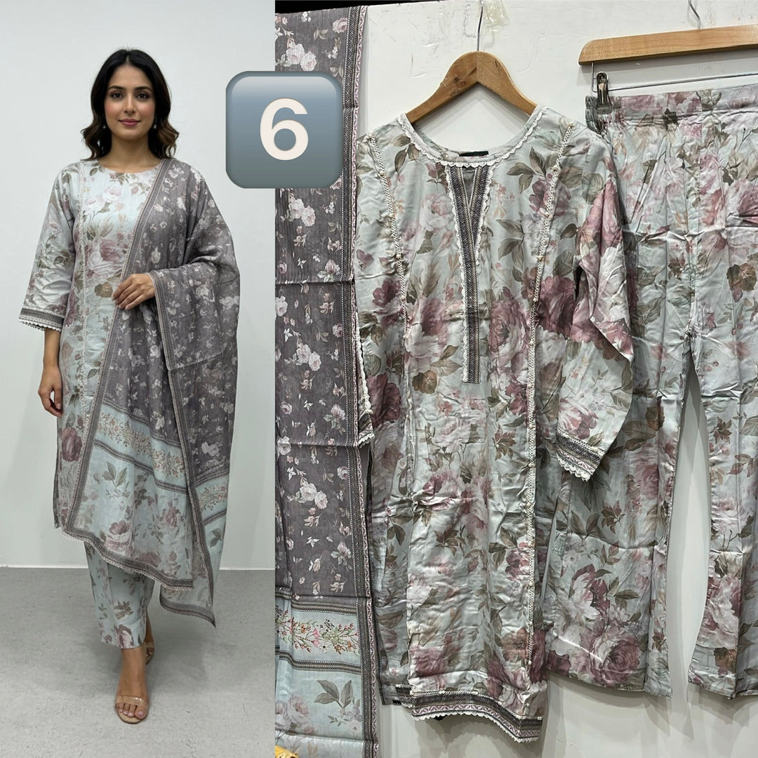 BL06- LINEN PRINT 3 PIECE SUIT