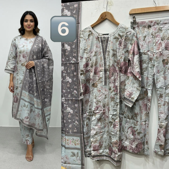 BL06- LINEN PRINT 3 PIECE SUIT