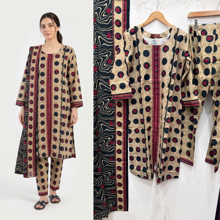 KBS03 Bin Saeed Soft Winter Khadder 3-Piece Suit - East meets west clothing 