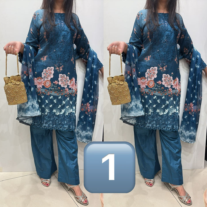 1121A - EMBROIDERED COTTON 3 PIECE SUIT