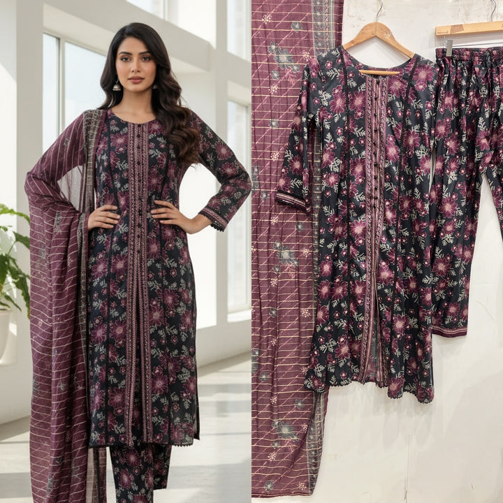 BS05 - BIN SAEED LAWN PRINT 3 PIECE SUIT